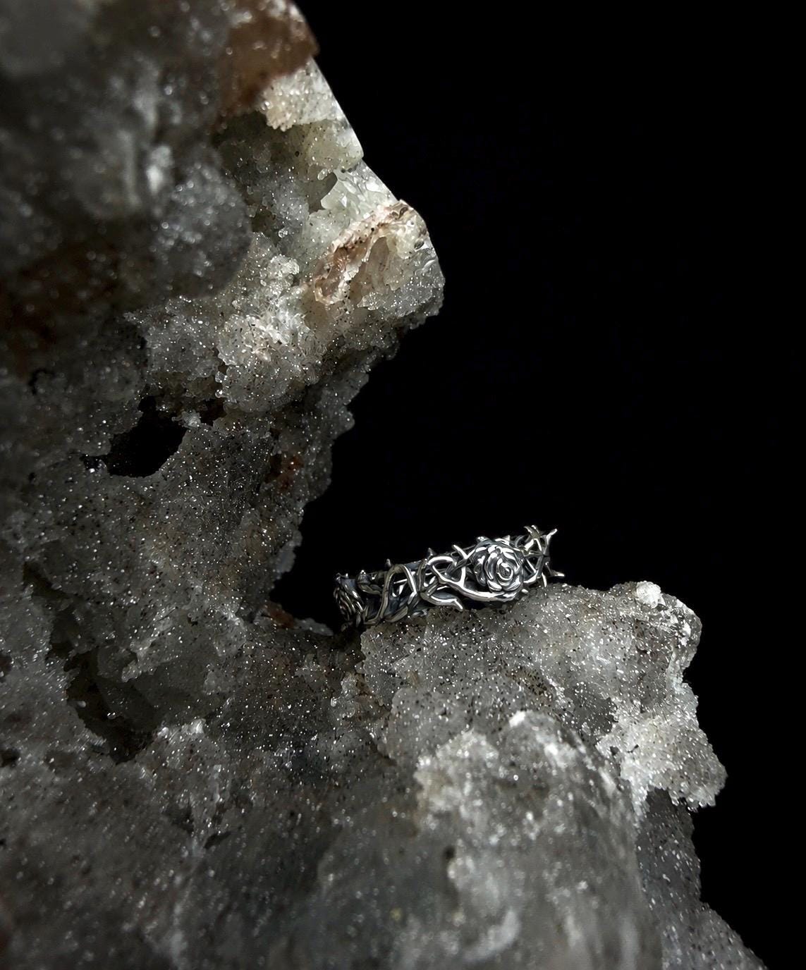 Rose of Thorns Ring 925 Sterling Silver