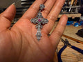 Gothic Cross Pendant with Natural Ruby with chain