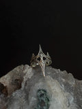 Dark Crown Gothic Ring – Architectural Silver Design