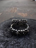 Skeletal Skull & Floral Gothic 925 Sterling Silver