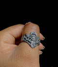 Gothic All-Seeing Eye Ring – Handcrafted Textured Statement Piece