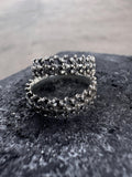 Skeletal Spine Ring 925 Sterling Silver