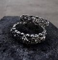 Skeletal Skull & Floral Gothic 925 Sterling Silver