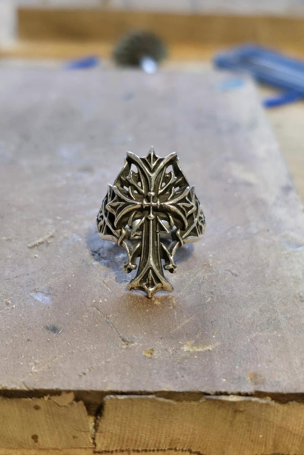 Gothic Cross Ring 925 Sterling Silver Ring