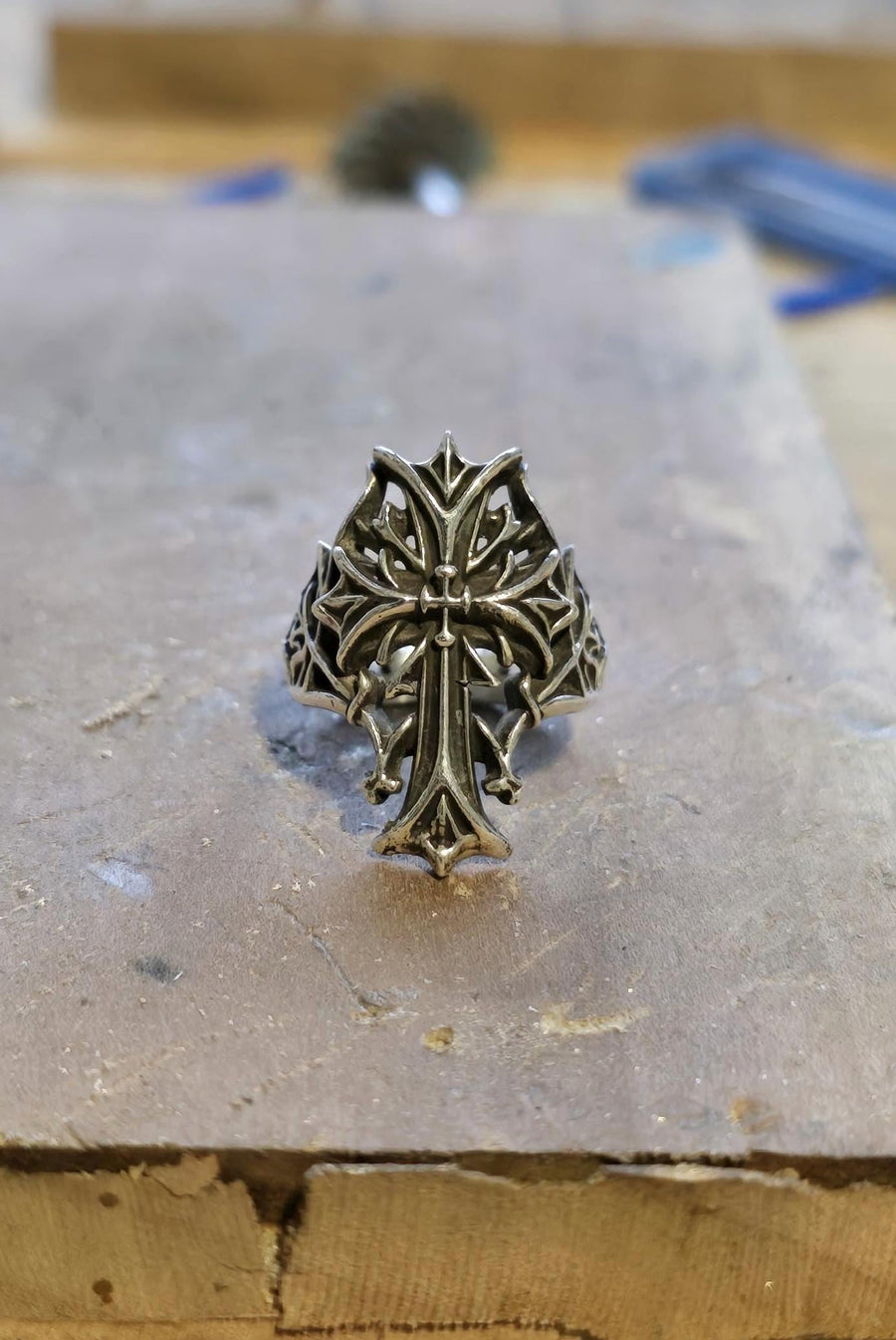 Gothic Cross Ring 925 Sterling Silver Ring