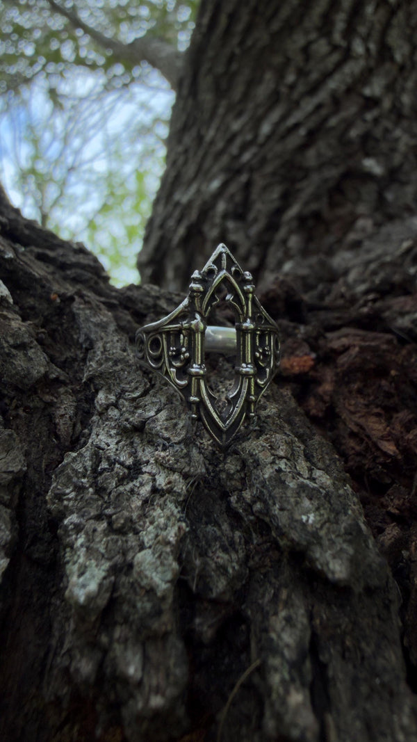Gothic Cathedral Ring 925 Sterling Silver