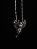 The Fall of Icarus Pendant — Winged Figure Necklace
