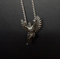 The Fall of Icarus Pendant — Winged Figure Necklace